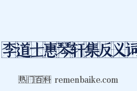 李道士惠琴轩集反义词是什么意思的图片